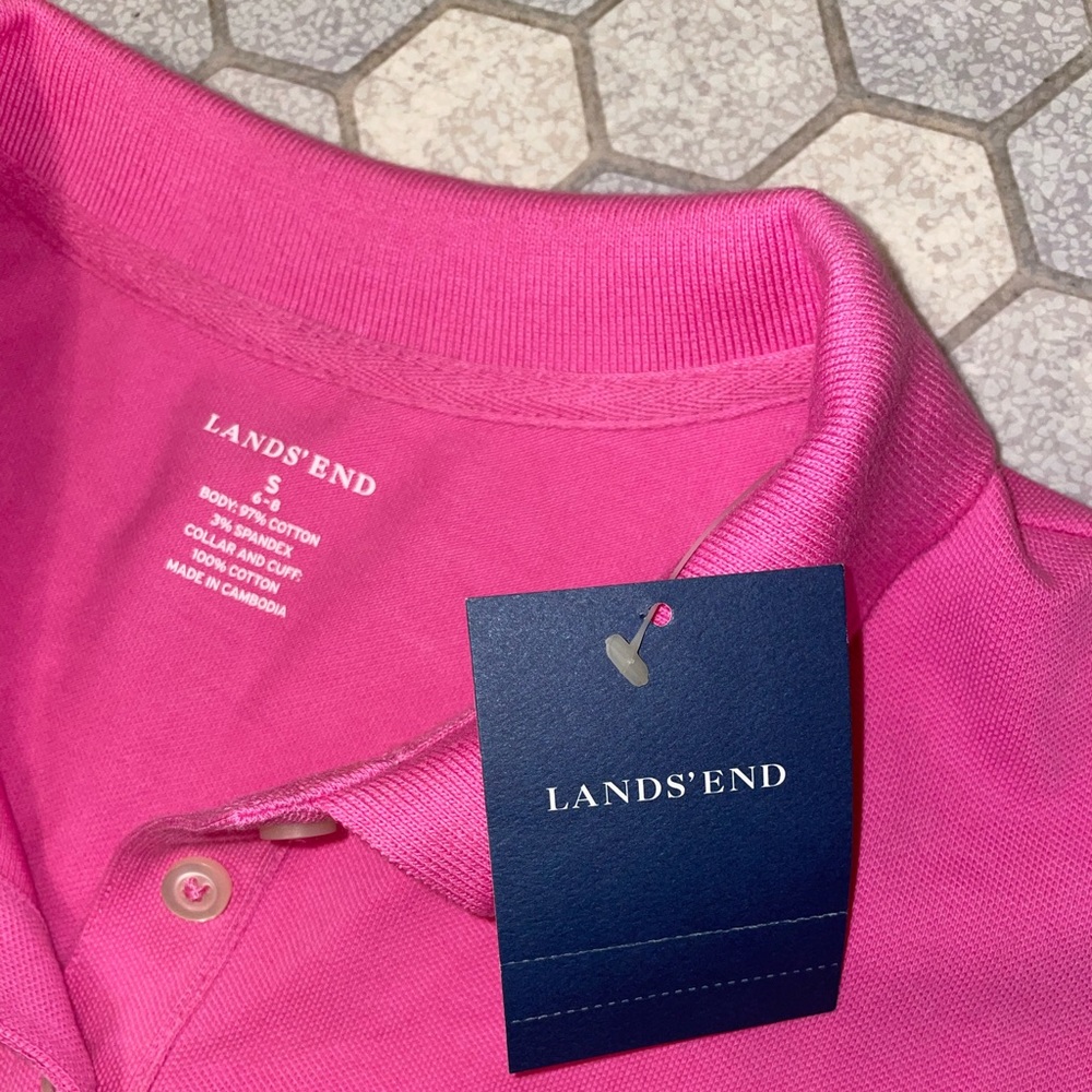Women’s Land’s End Pink Polo Shirt - Size Small - Picture 7 of 8